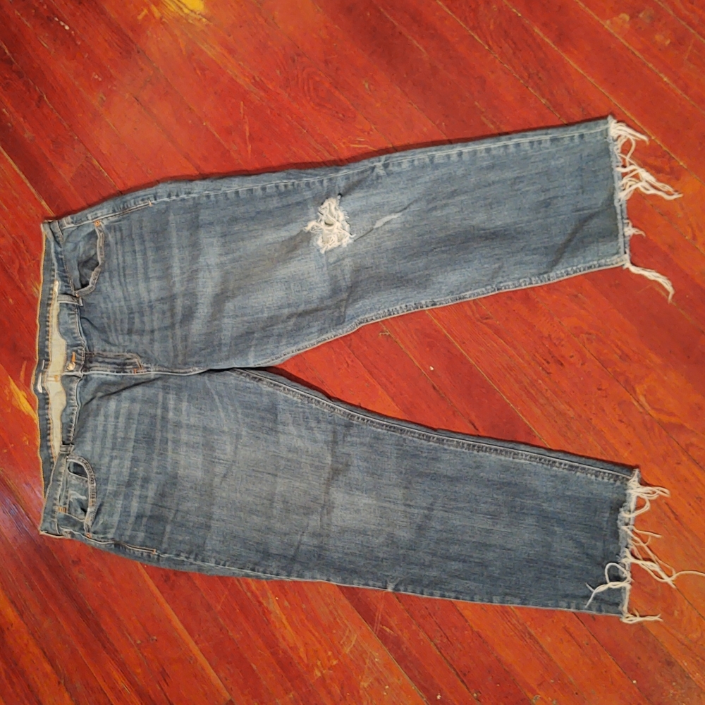 Old Navy Distressed Boyfriend Cropped Jeans Sz 18